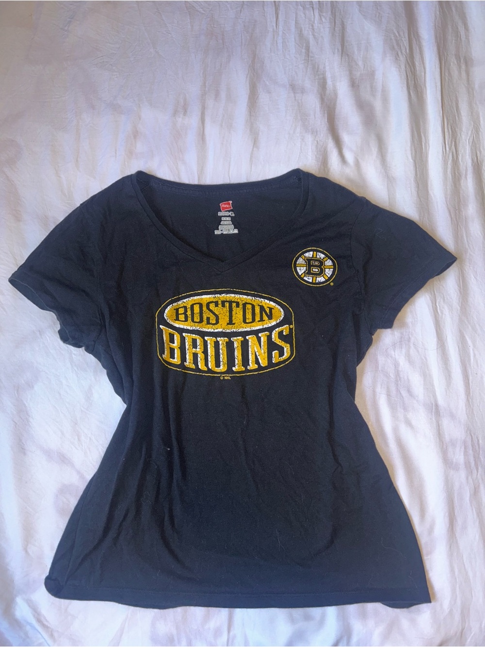 Hanes Black and Yellow Official Boston Bruins Women's Tee
